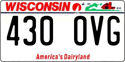 WI license plate 430OVG