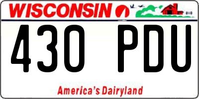 WI license plate 430PDU