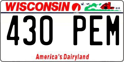 WI license plate 430PEM