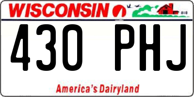 WI license plate 430PHJ
