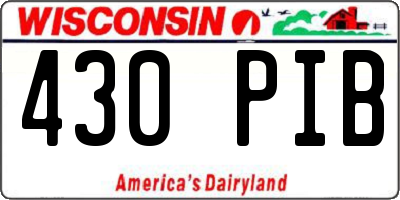 WI license plate 430PIB