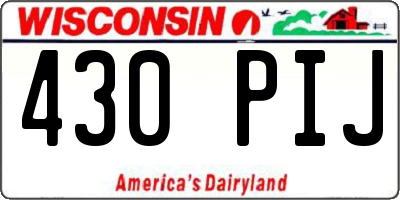 WI license plate 430PIJ