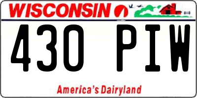 WI license plate 430PIW