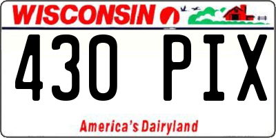 WI license plate 430PIX