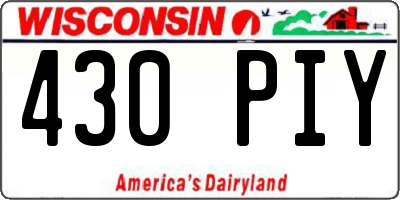 WI license plate 430PIY