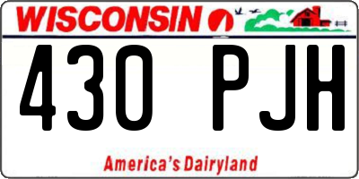WI license plate 430PJH