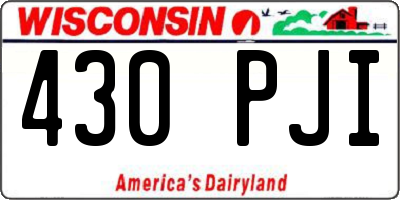 WI license plate 430PJI