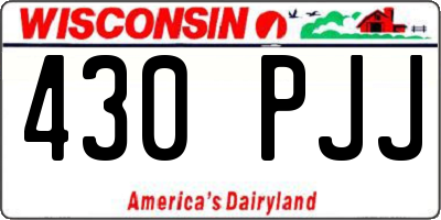 WI license plate 430PJJ