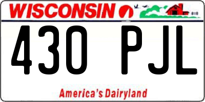 WI license plate 430PJL