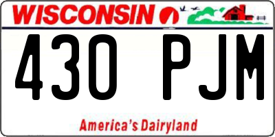 WI license plate 430PJM