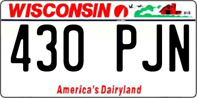 WI license plate 430PJN