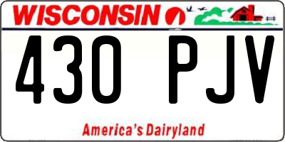 WI license plate 430PJV