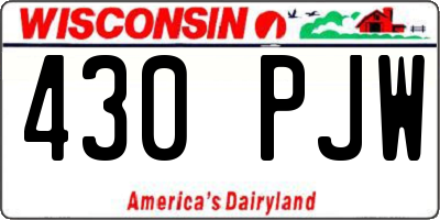 WI license plate 430PJW