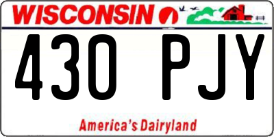 WI license plate 430PJY