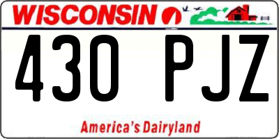 WI license plate 430PJZ