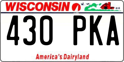 WI license plate 430PKA