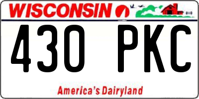 WI license plate 430PKC