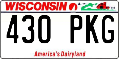 WI license plate 430PKG