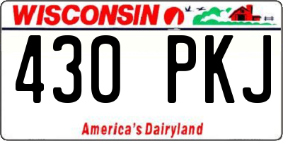 WI license plate 430PKJ