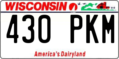 WI license plate 430PKM