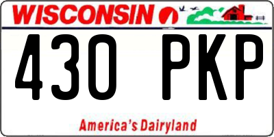 WI license plate 430PKP