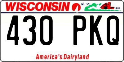 WI license plate 430PKQ