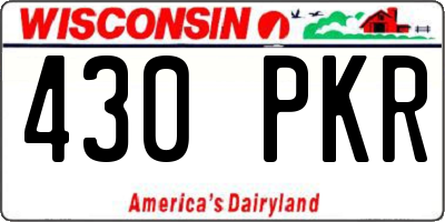 WI license plate 430PKR