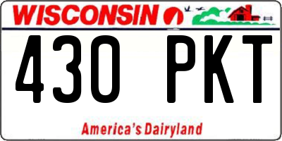 WI license plate 430PKT
