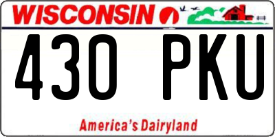 WI license plate 430PKU
