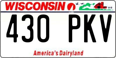 WI license plate 430PKV