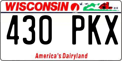 WI license plate 430PKX