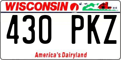 WI license plate 430PKZ
