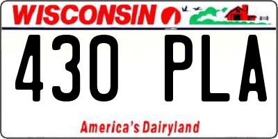 WI license plate 430PLA
