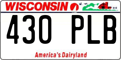 WI license plate 430PLB