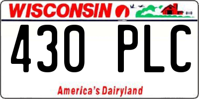 WI license plate 430PLC