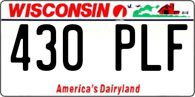 WI license plate 430PLF