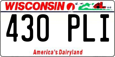 WI license plate 430PLI
