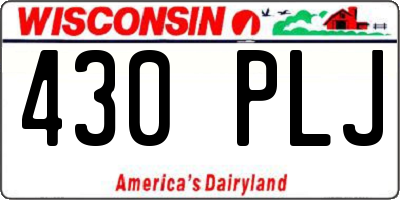 WI license plate 430PLJ