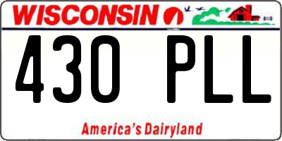 WI license plate 430PLL