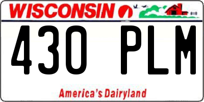 WI license plate 430PLM
