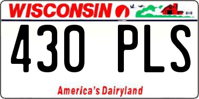 WI license plate 430PLS