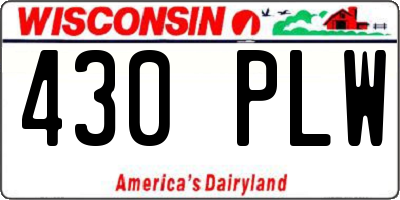 WI license plate 430PLW