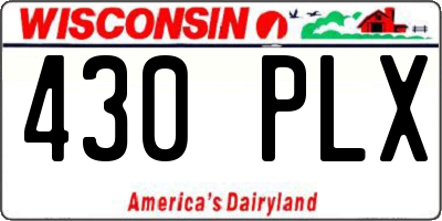 WI license plate 430PLX