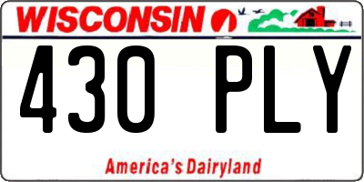WI license plate 430PLY