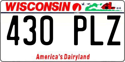 WI license plate 430PLZ