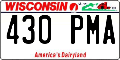 WI license plate 430PMA