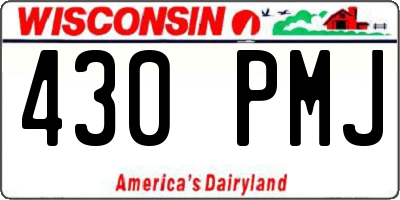 WI license plate 430PMJ