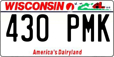 WI license plate 430PMK