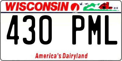 WI license plate 430PML