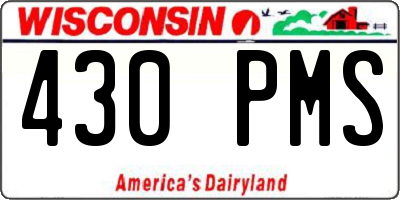 WI license plate 430PMS
